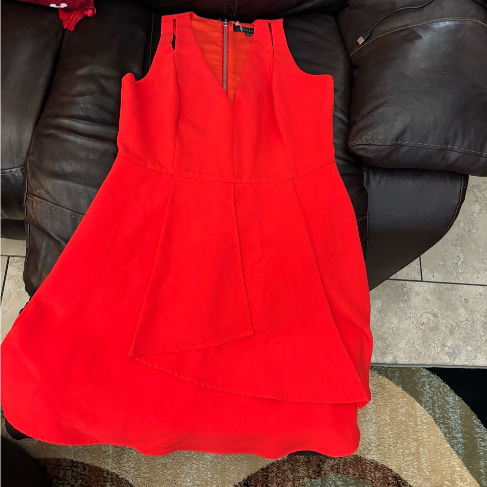 Adelyn Rae Red Sleeveless V-Neck Mini Dress
